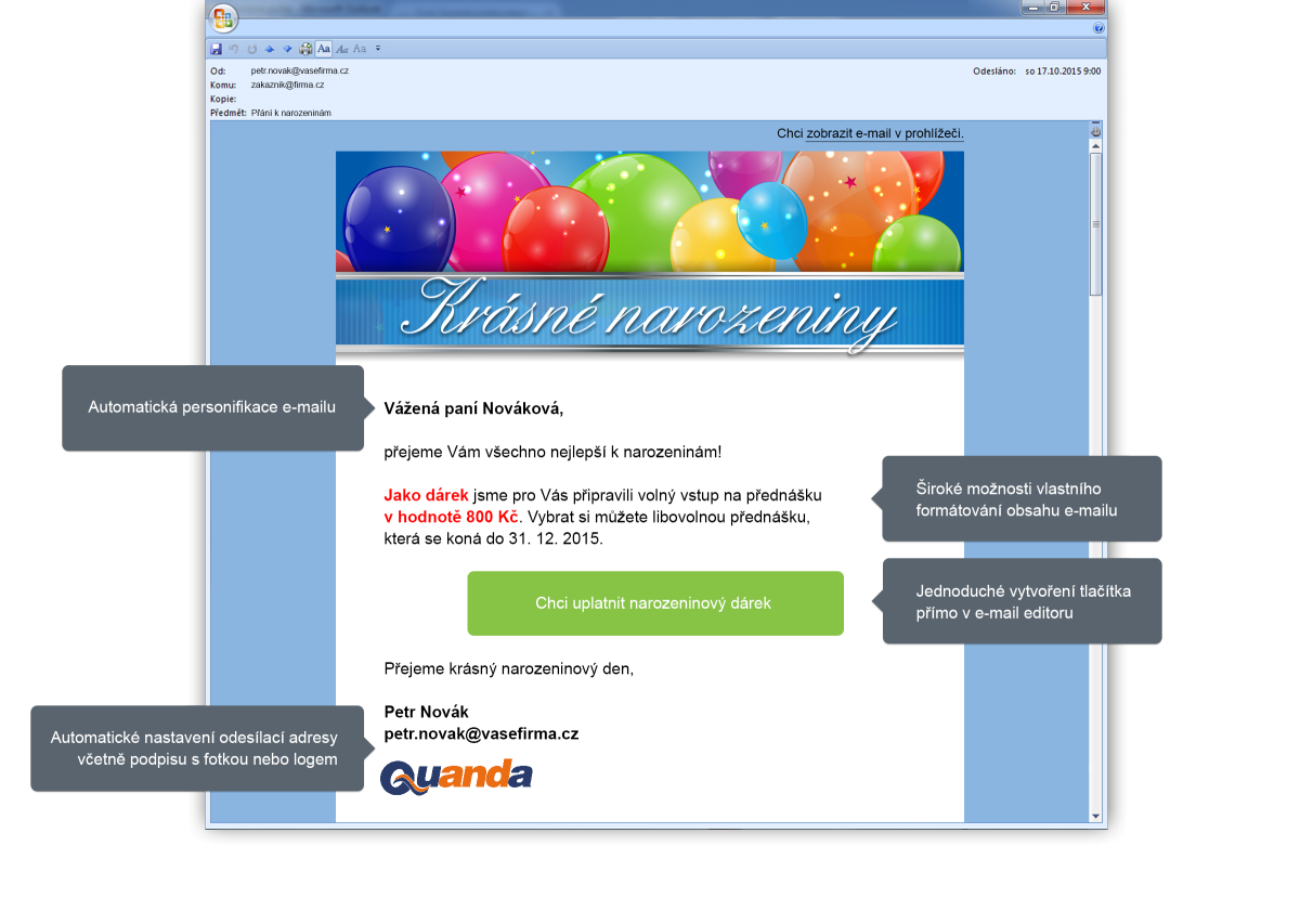 E-mail marketing | Narozeninový e-mail
